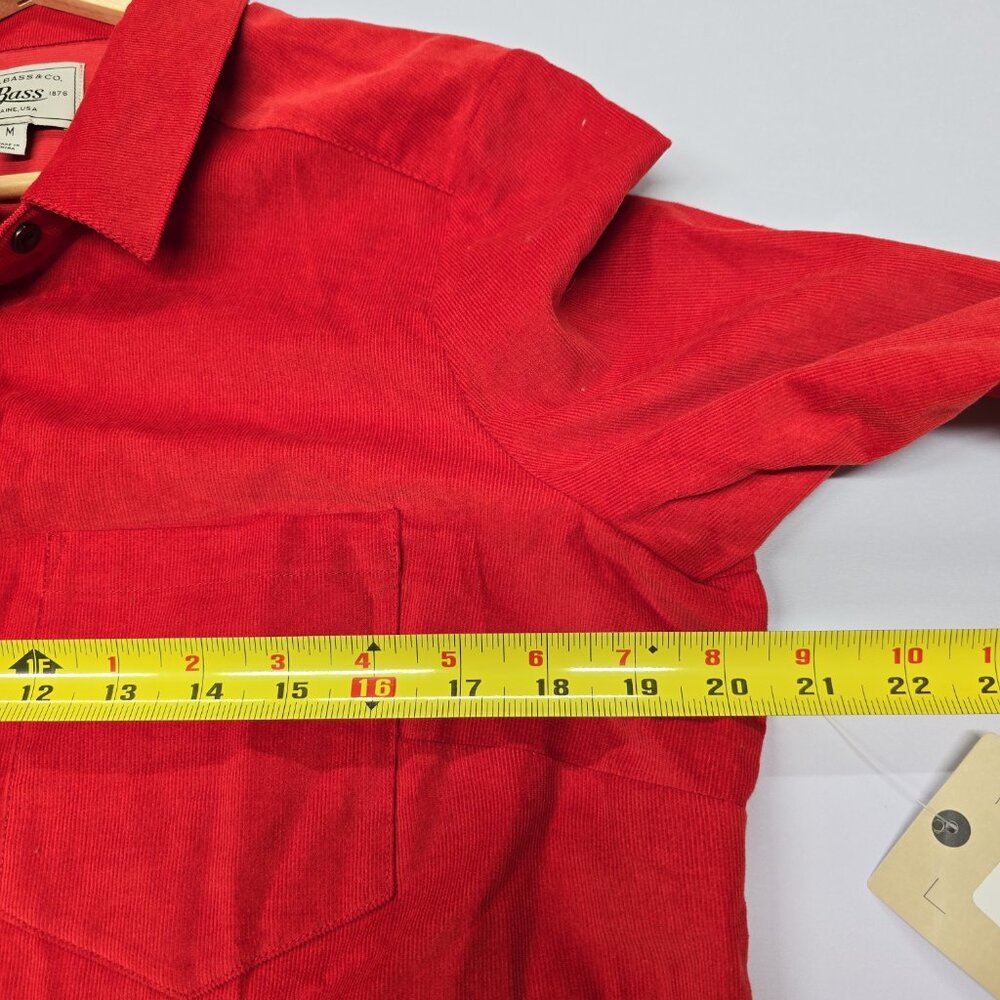 NWT G.H. Bass & Co. Red Corduroy Button-Up Shirt Dress - Medium - Picture 10 of 11